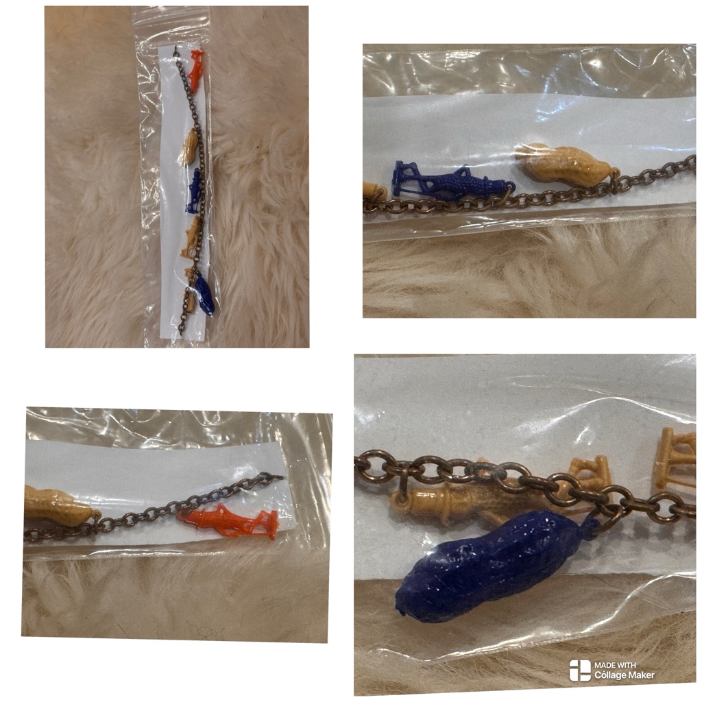 Vintage 1930s Mr Peanut Celluloid Charm Bracelet Sealed Dead Stock 30$